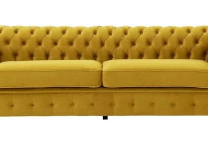 Желтый диван с пуговицами, диван Chesterfield с обивкой, диван, диваны, роскошь, новый.